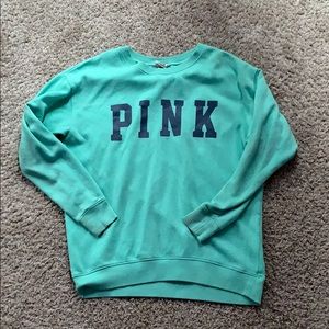 Pink Victoria's Secret Teal Sweatshirt